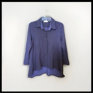 Habitat Small Purple Long Sleeve Lagenlook Button Down Shirt